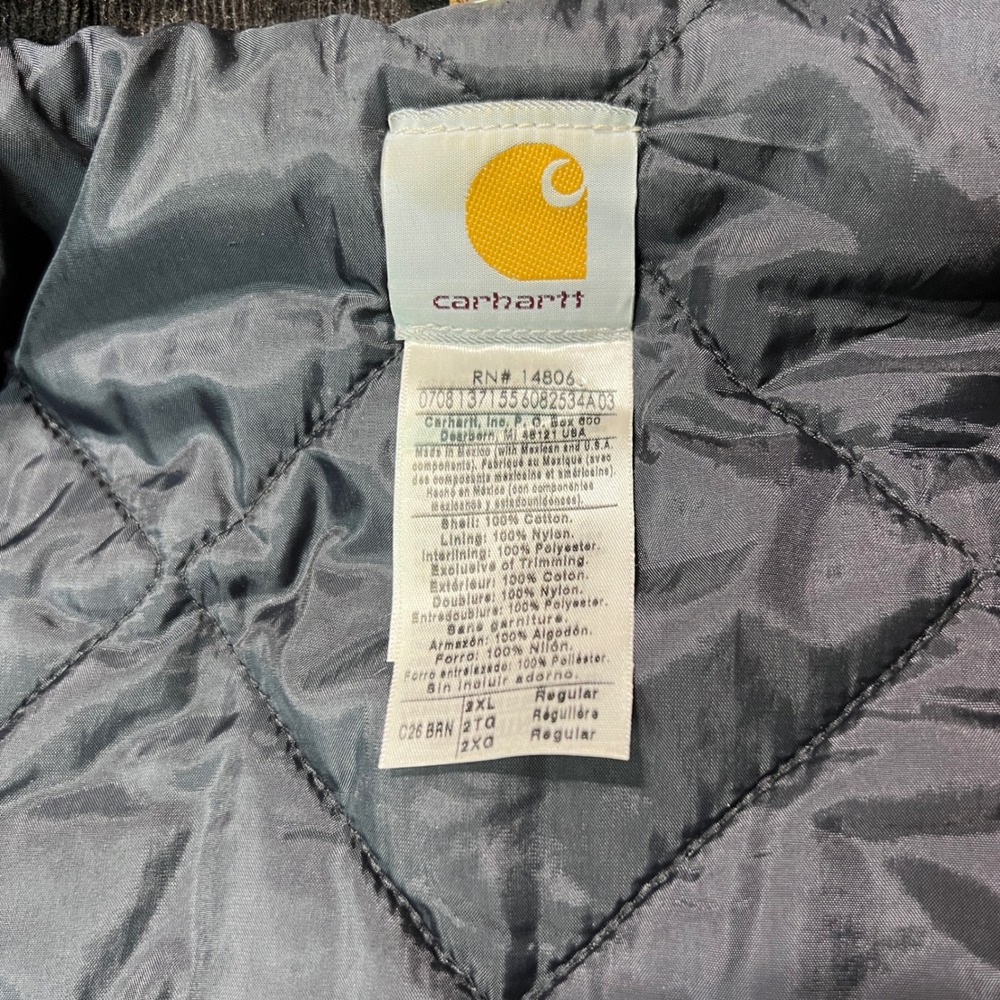 Carhartt Mens 2XL Brown Duck Chore Coat Jacket Quilted Lined Workwear - Picture 12 of 16